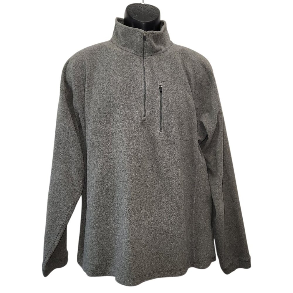 LL Bean 1/4 Zip Fleece Pullover Mens Large L Gray Long Sleeve Outdoor Trail M13 - Picture 1 of 4